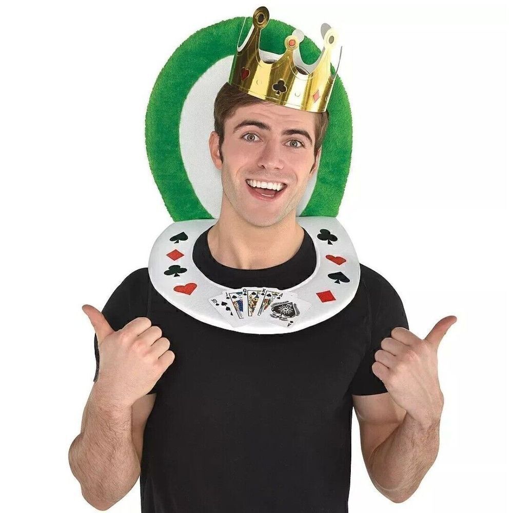 Royal Flush Costume Kit Toilet Seat Crown Novelty Casino Poker Player Halloween